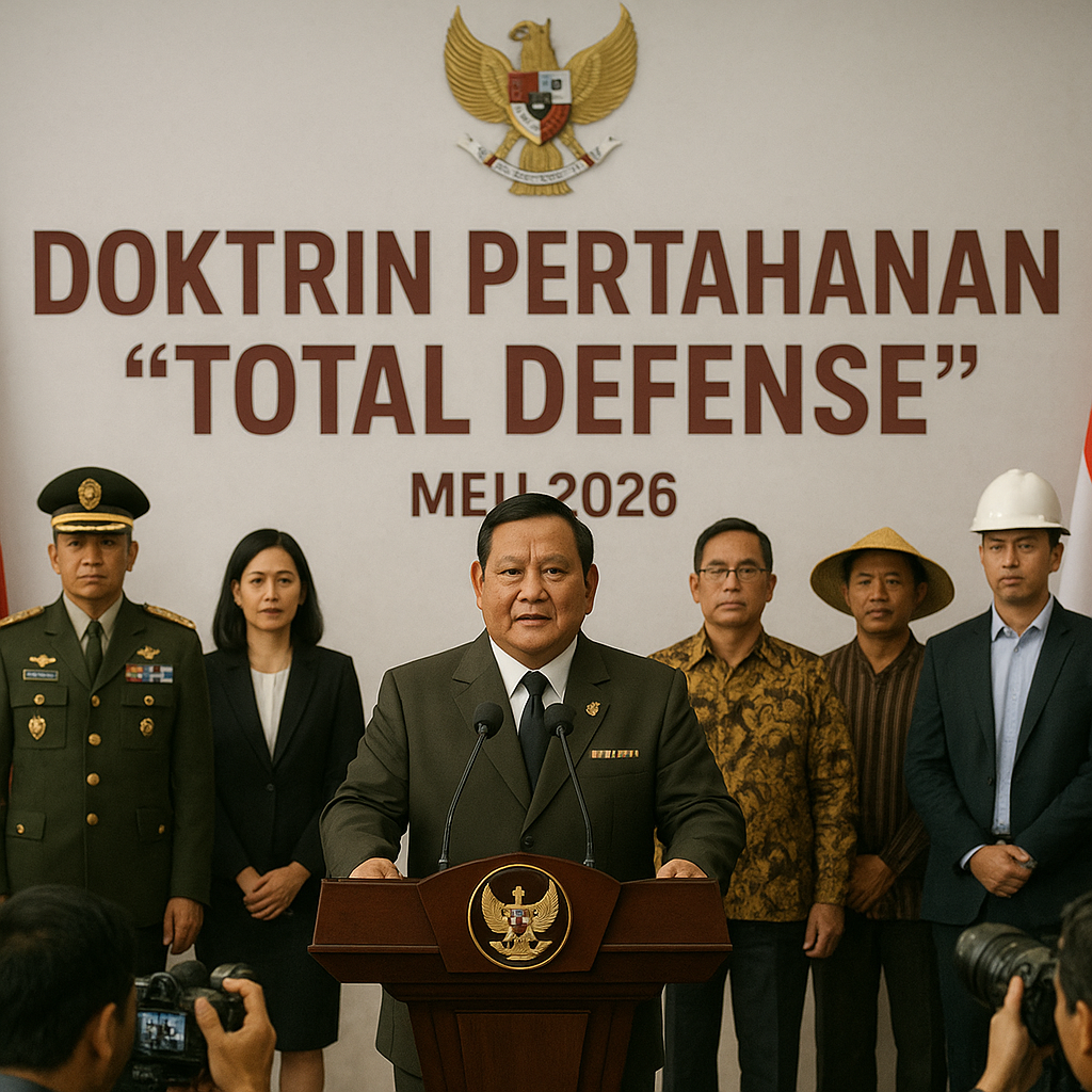Prabowo Resmikan Doktrin Pertahanan 'Total Defense' untuk Hadapi Ancaman Hibrida